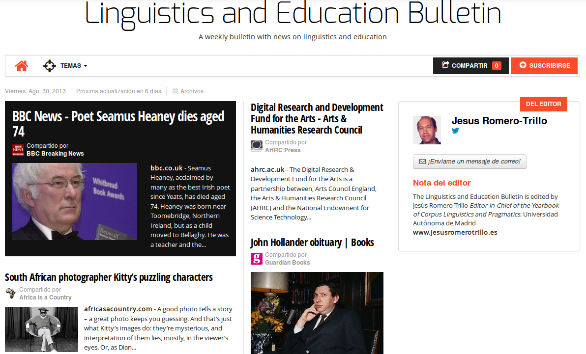 The weekly Linguistics and Society bulletin is out